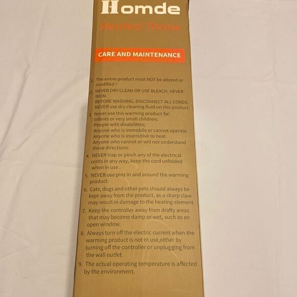 Homde Washable Heated Navy Throw Blanket 50x60 inches NWT - Picture 5 of 8